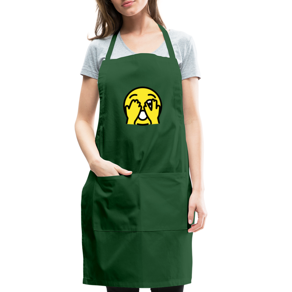 Customizable Face with Peeking Eye Moji Adjustable Apron - Emoji.Express - forest green