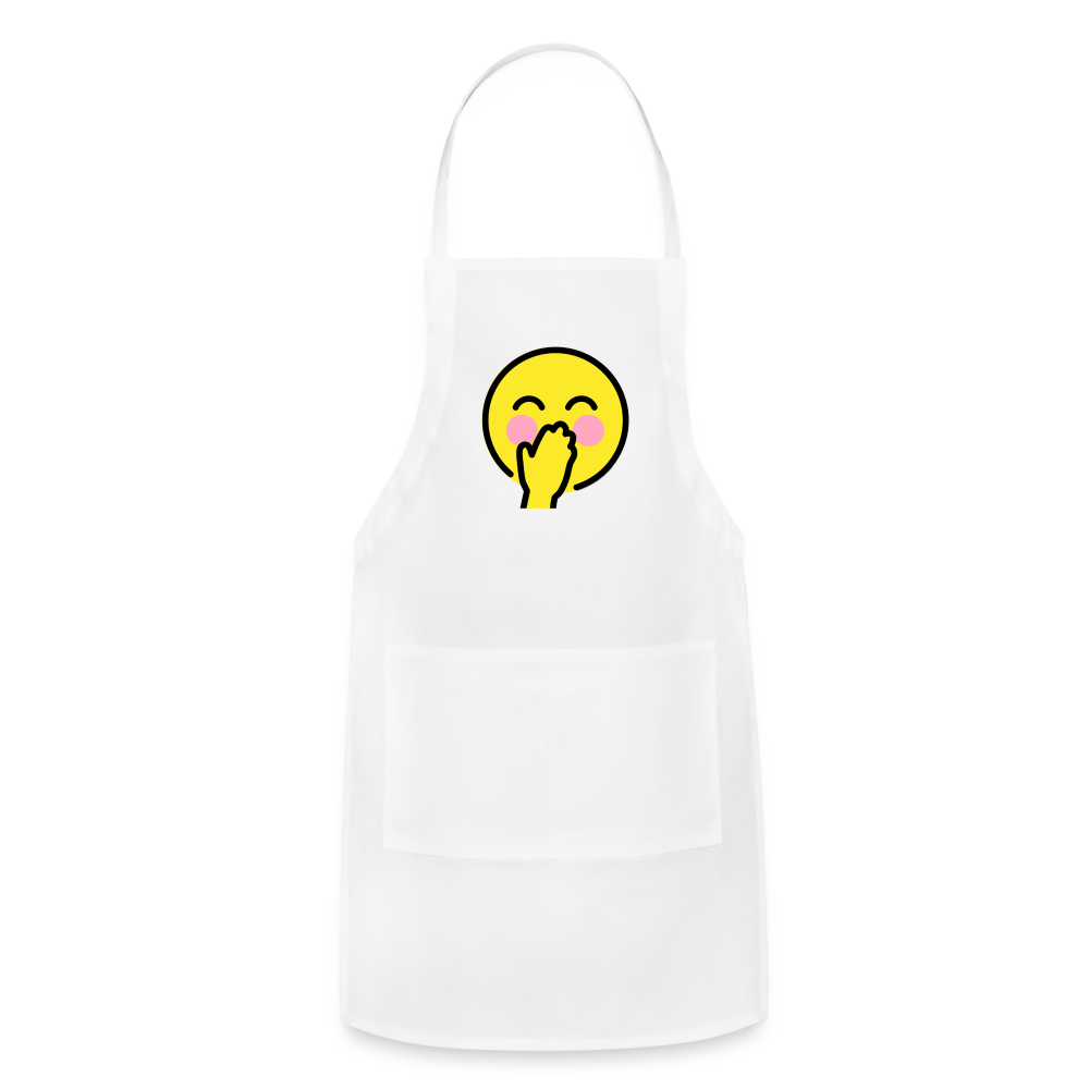 Customizable Face with Hand Over Mouth Moji Adjustable Apron - Emoji.Express - white