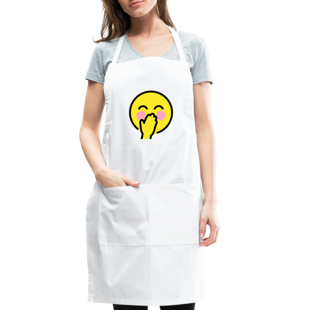 Customizable Face with Hand Over Mouth Moji Adjustable Apron - Emoji.Express - white