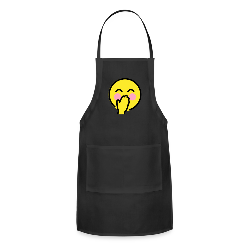 Customizable Face with Hand Over Mouth Moji Adjustable Apron - Emoji.Express - black