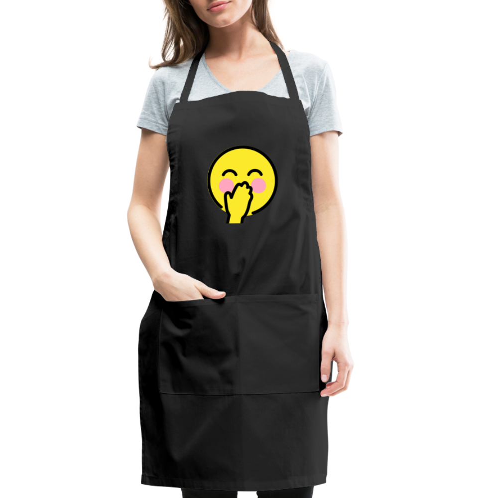 Customizable Face with Hand Over Mouth Moji Adjustable Apron - Emoji.Express - black