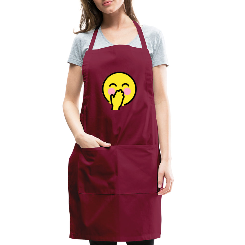 Customizable Face with Hand Over Mouth Moji Adjustable Apron - Emoji.Express - burgundy