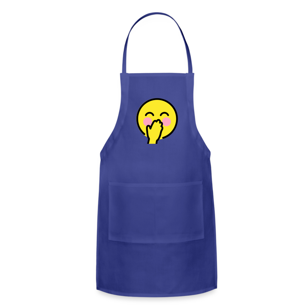 Customizable Face with Hand Over Mouth Moji Adjustable Apron - Emoji.Express - royal blue