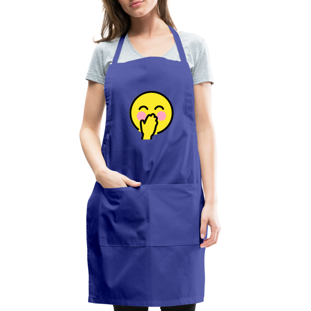Customizable Face with Hand Over Mouth Moji Adjustable Apron - Emoji.Express - royal blue