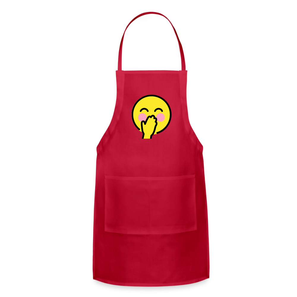 Customizable Face with Hand Over Mouth Moji Adjustable Apron - Emoji.Express - red