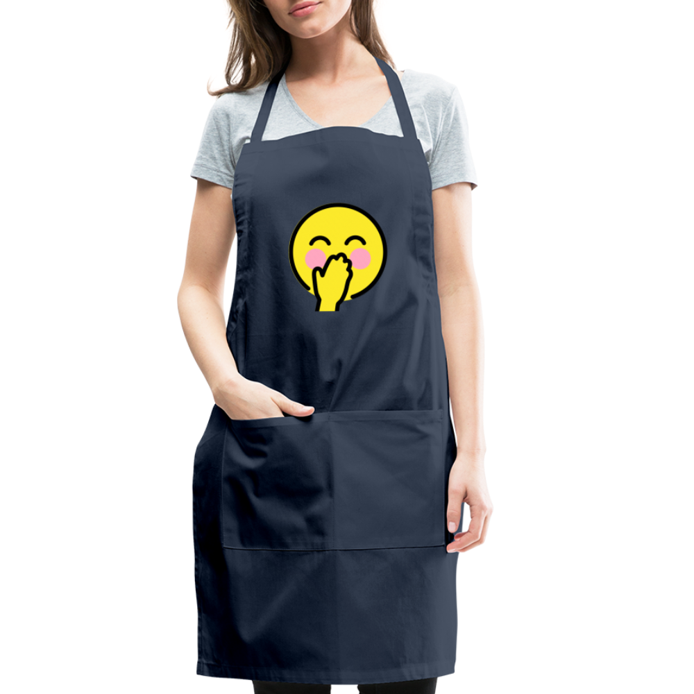Customizable Face with Hand Over Mouth Moji Adjustable Apron - Emoji.Express - navy