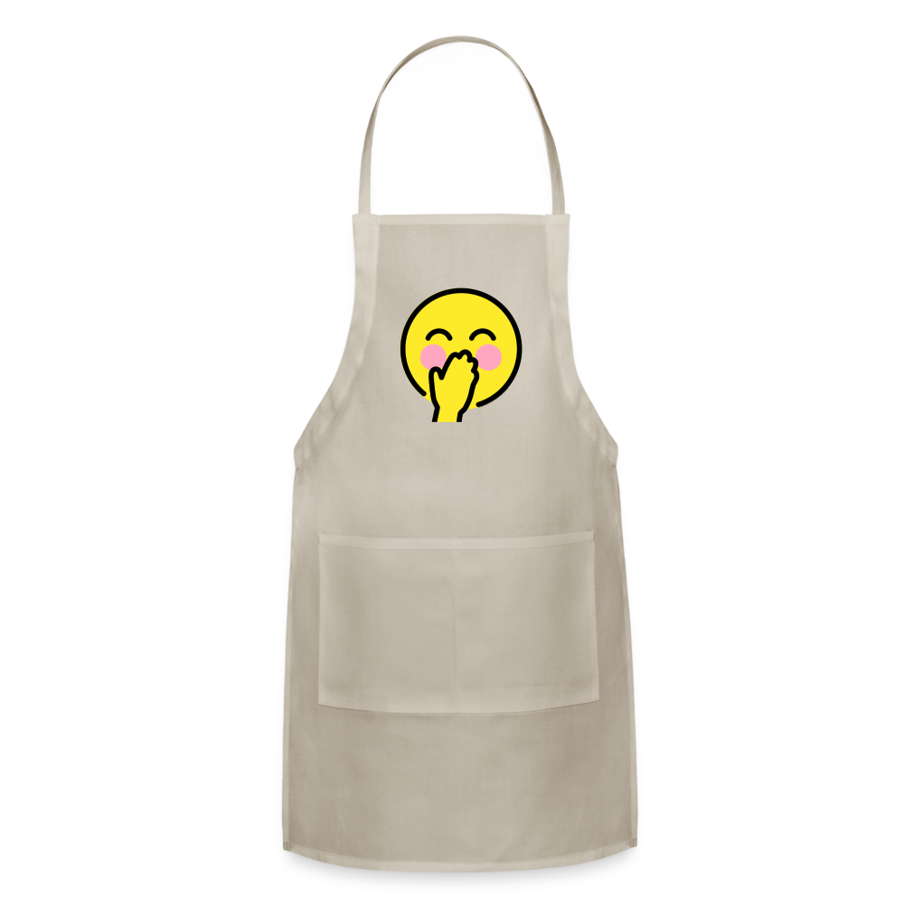 Customizable Face with Hand Over Mouth Moji Adjustable Apron - Emoji.Express - natural