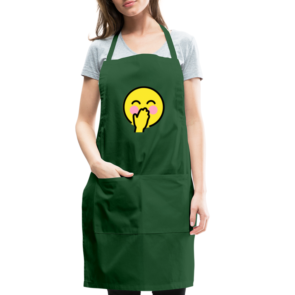 Customizable Face with Hand Over Mouth Moji Adjustable Apron - Emoji.Express - forest green