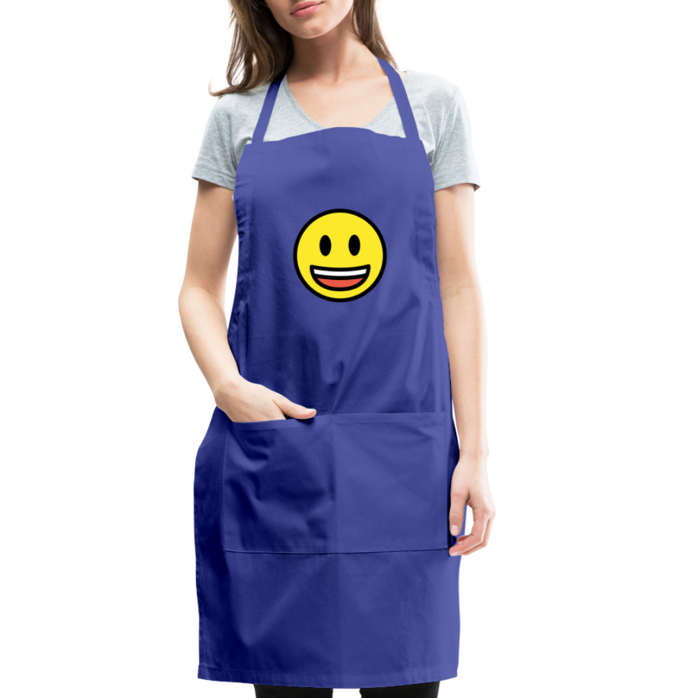 Customizable Grinning Face with Big Eyes Moji Adjustable Apron - Emoji.Express - royal blue