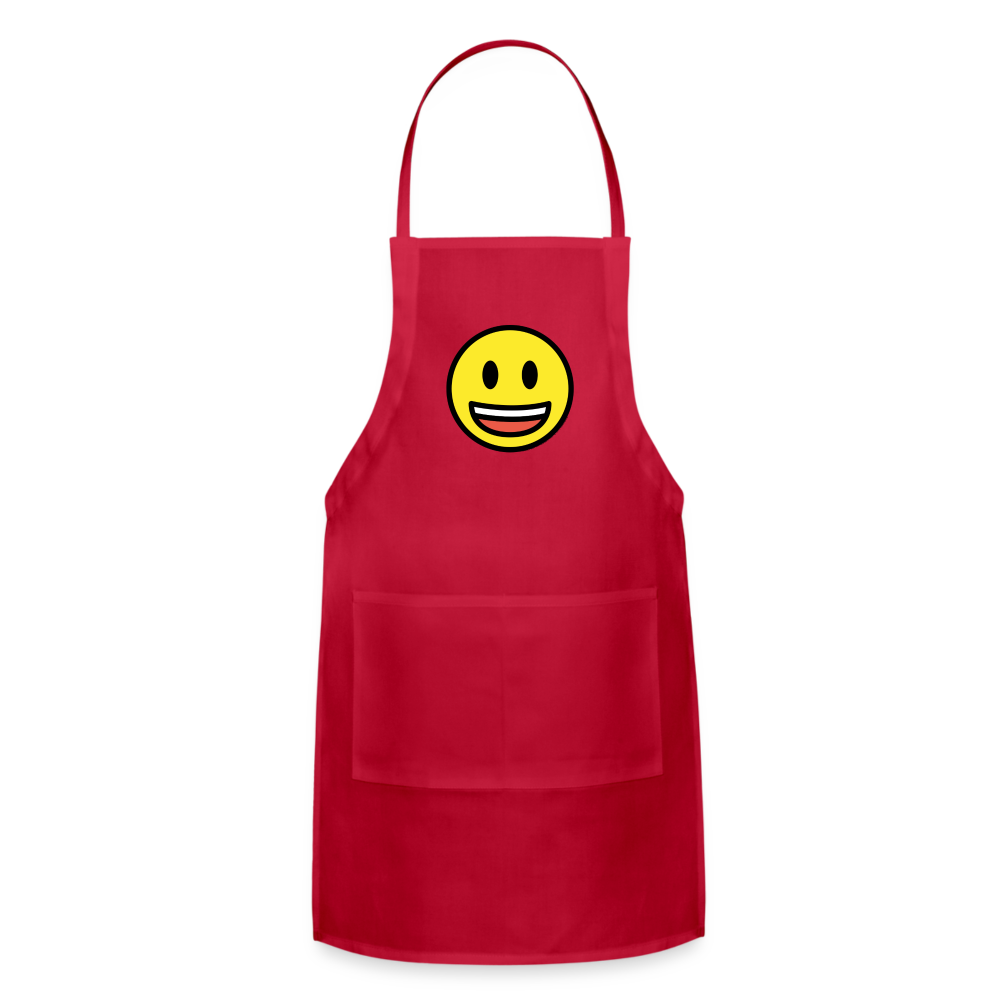 Customizable Grinning Face with Big Eyes Moji Adjustable Apron - Emoji.Express - red