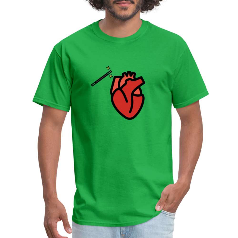 Manage Your Anatomical Heart Emoji Expression Moji Unisex Classic T-Shirt - Emoji.Express - bright green