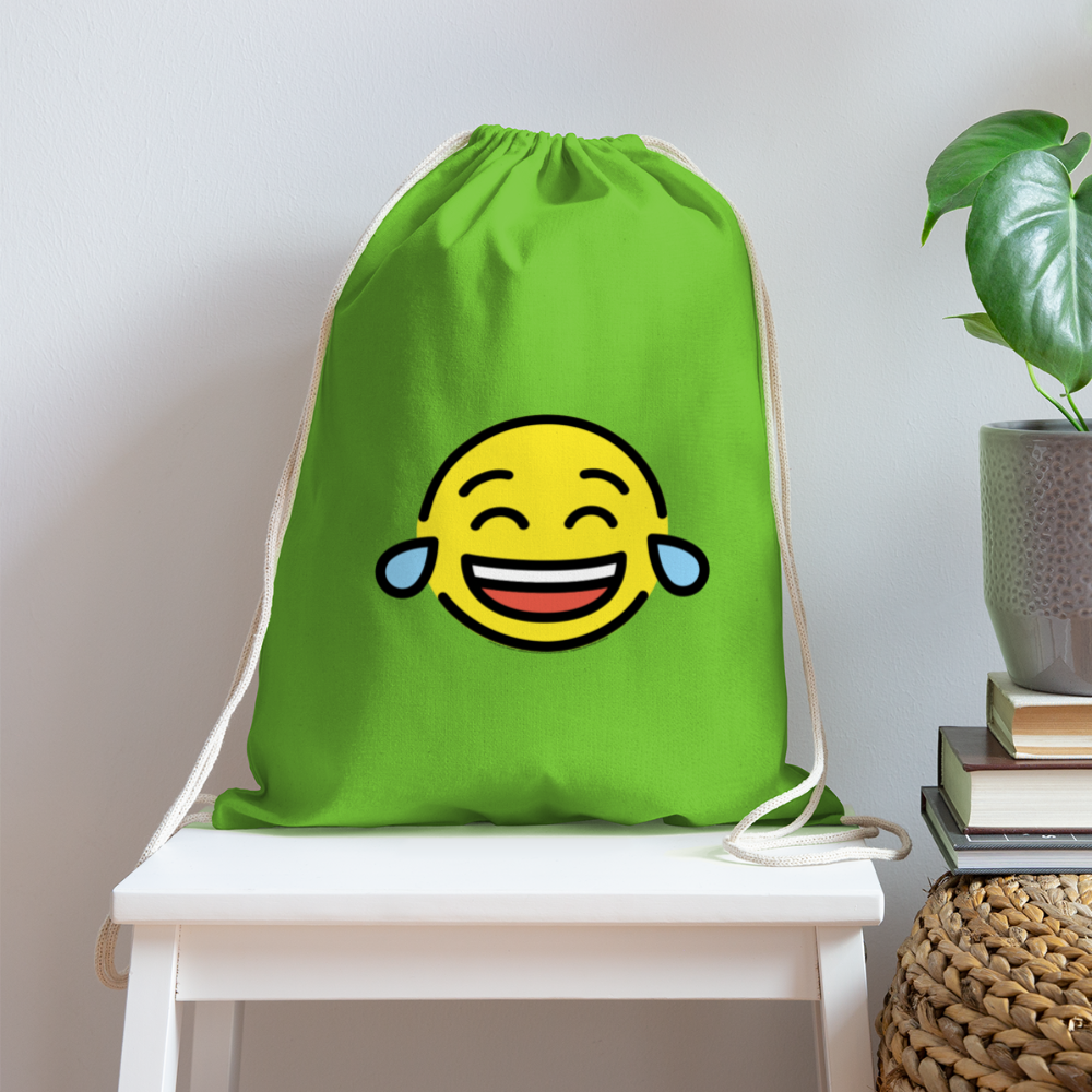 Customizable Face with Tears of Joy Moji Cotton Drawstring Bag - Emoji.Express - clover