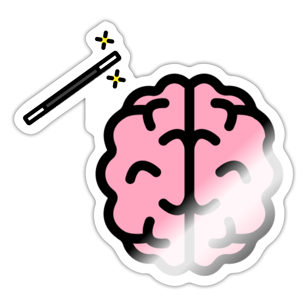 Manage Your Mind Emoji Expression Moji Sticker - Emoji.Express - white glossy