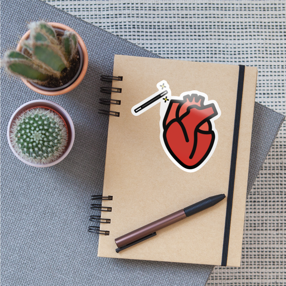 Manage Your Anatomical Heart Emoji Expression Moji Sticker - Emoji.Express - white glossy
