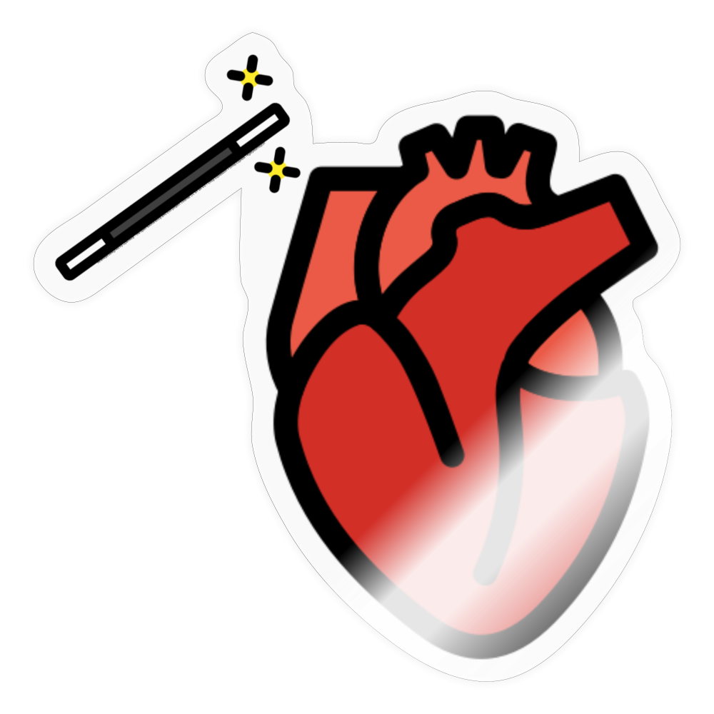 Manage Your Anatomical Heart Emoji Expression Moji Sticker - Emoji.Express - transparent glossy