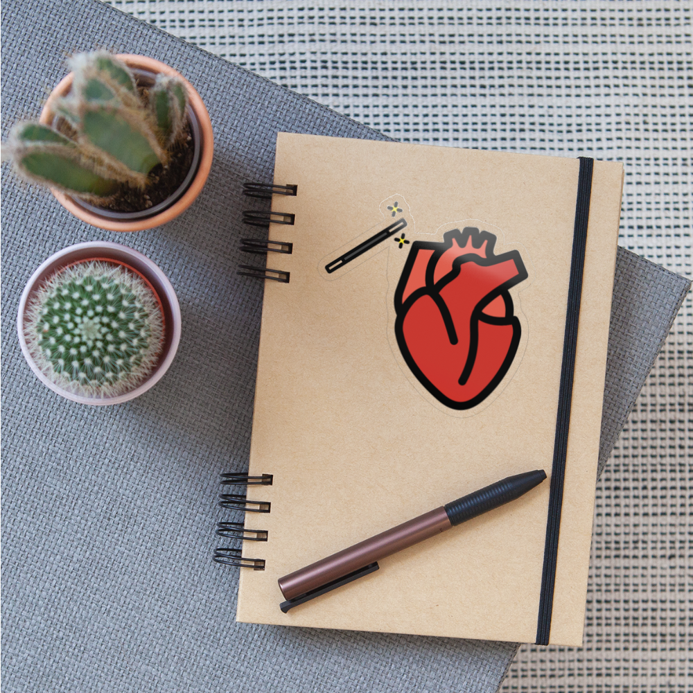 Manage Your Anatomical Heart Emoji Expression Moji Sticker - Emoji.Express - transparent glossy