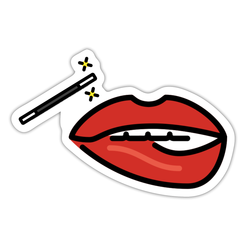 Manage Your Mouth Emoji Expression Moji Sticker - Emoji.Express - white matte