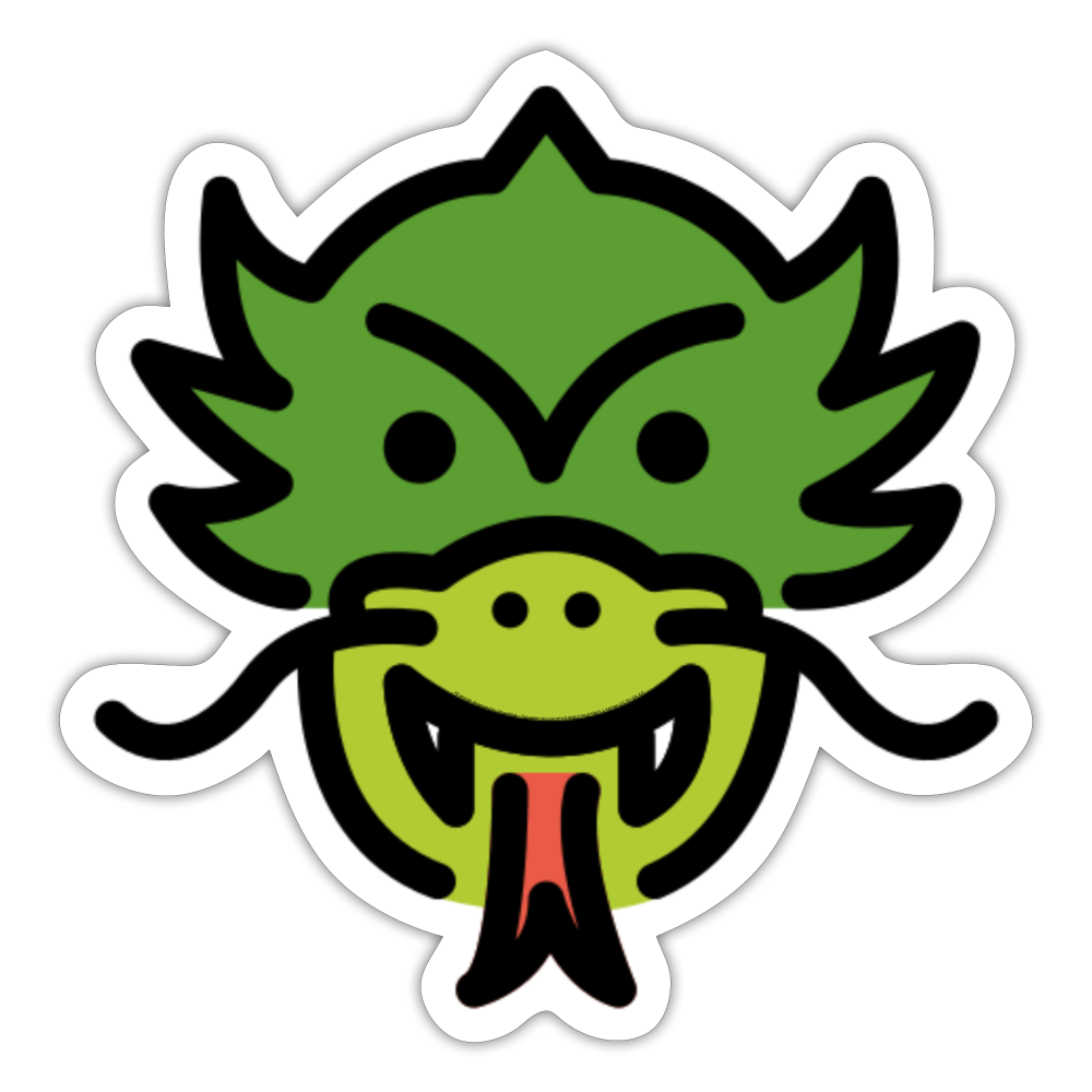 Dragon Face Moji Sticker - Emoji.Express - white matte