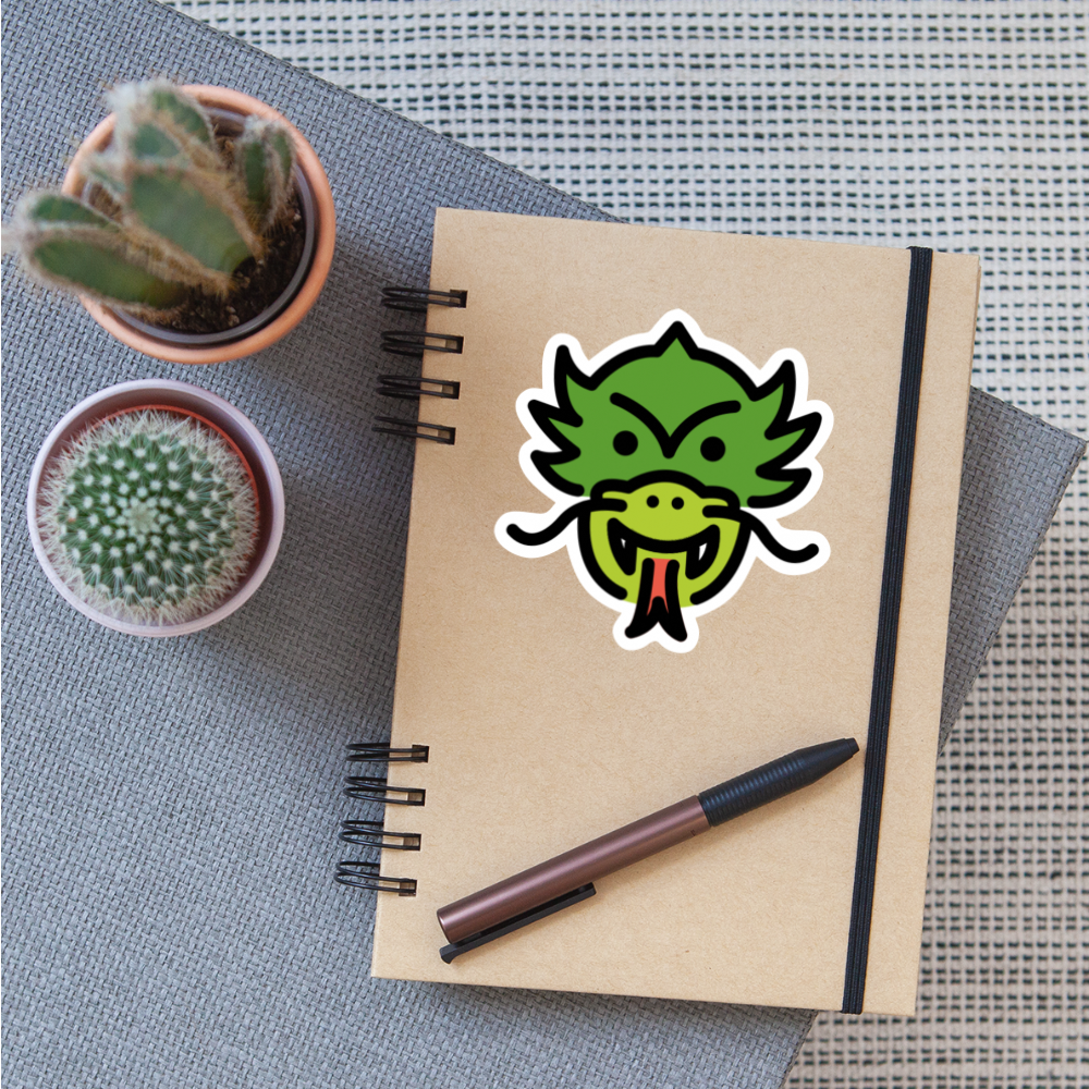 Dragon Face Moji Sticker - Emoji.Express - white matte