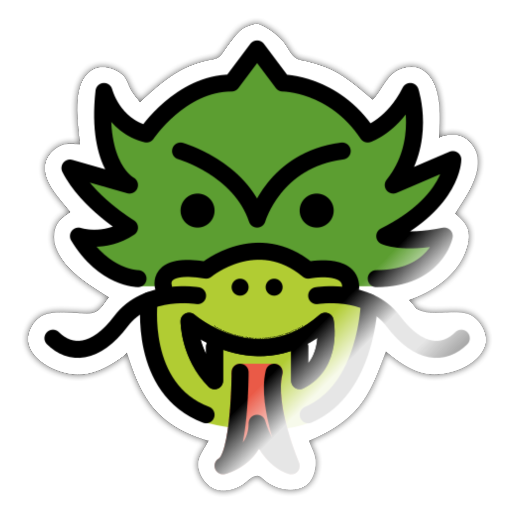 Dragon Face Moji Sticker - Emoji.Express - white glossy