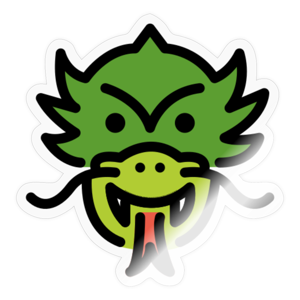Dragon Face Moji Sticker - Emoji.Express - transparent glossy