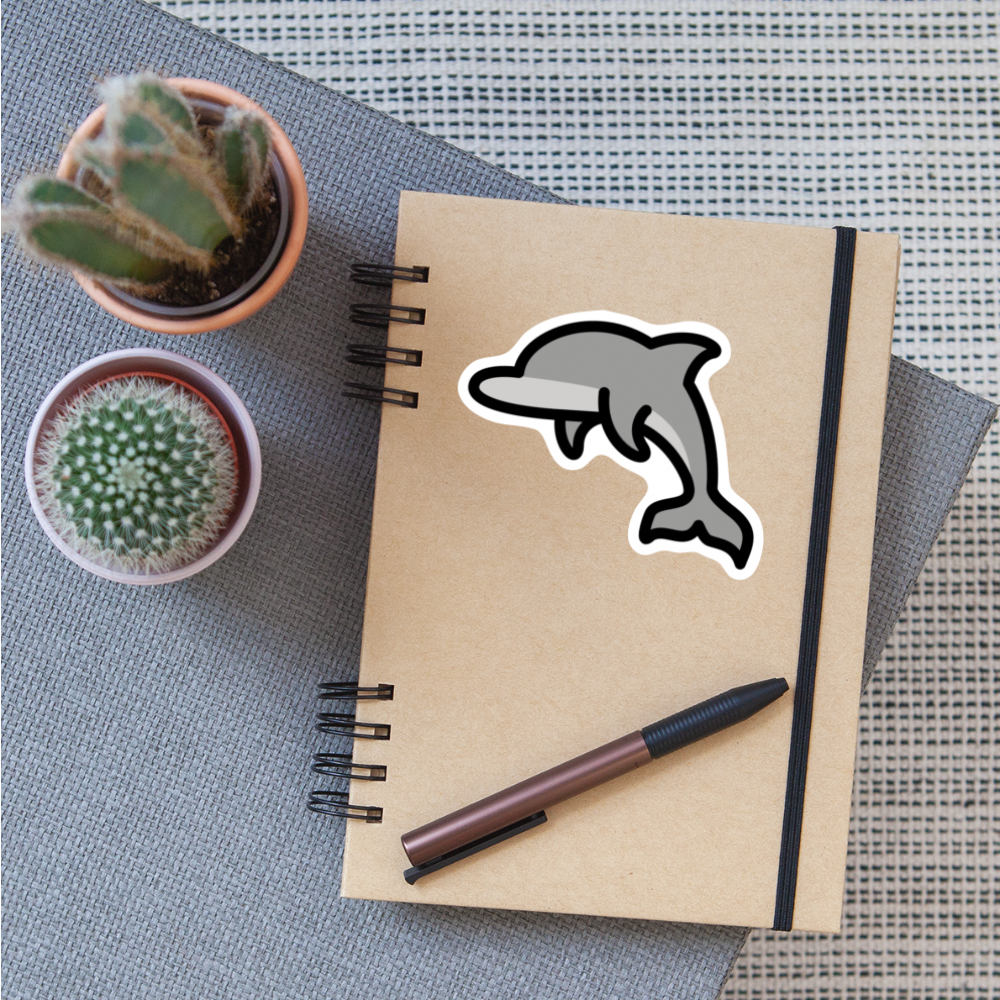 Dolphin Moji Sticker - Emoji.Express - white matte