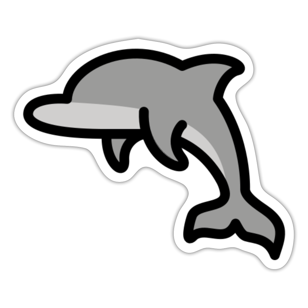 Dolphin Moji Sticker - Emoji.Express - white matte