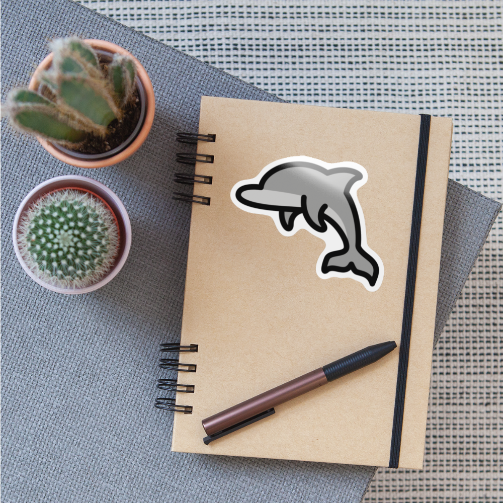 Dolphin Moji Sticker - Emoji.Express - white glossy