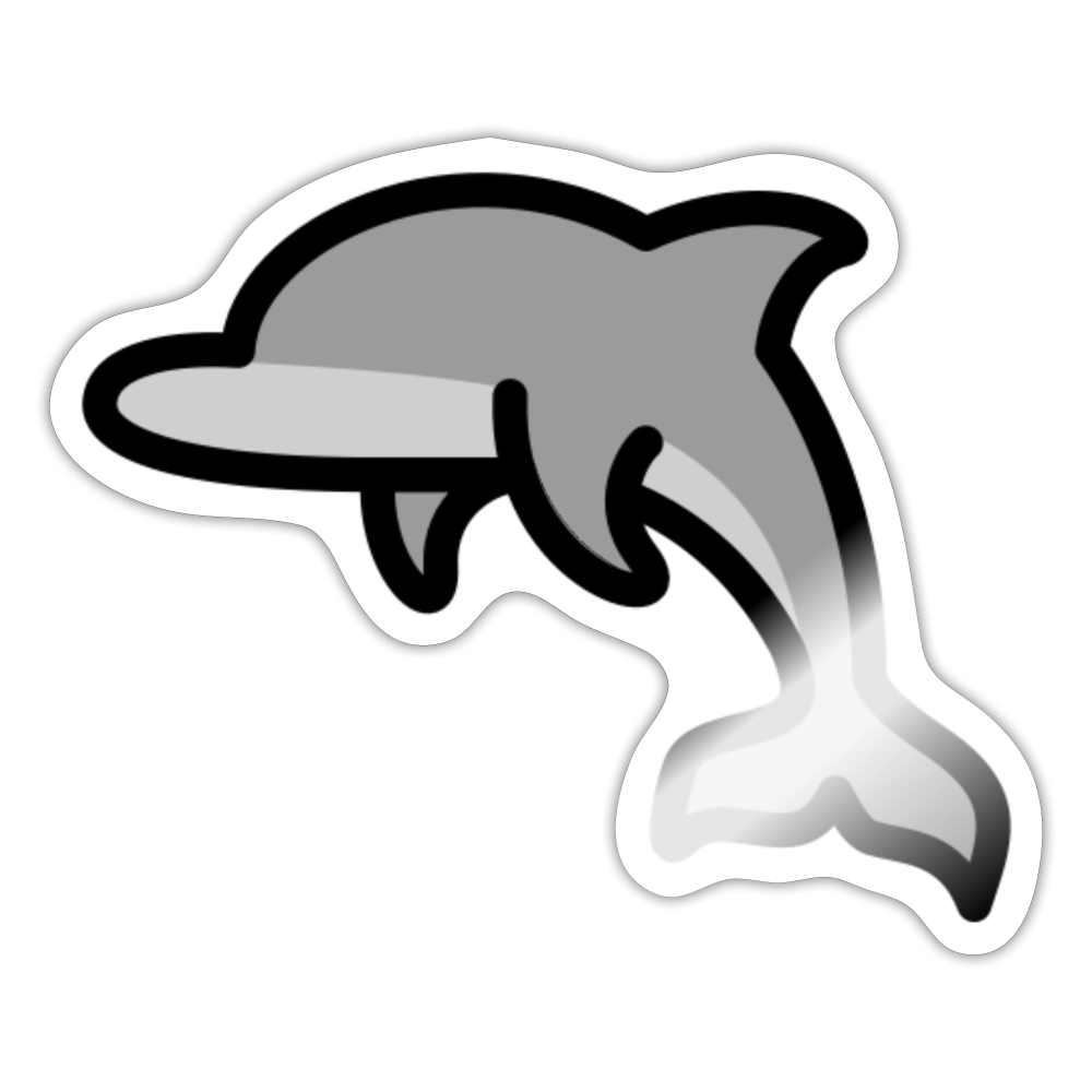 Dolphin Moji Sticker - Emoji.Express - white glossy