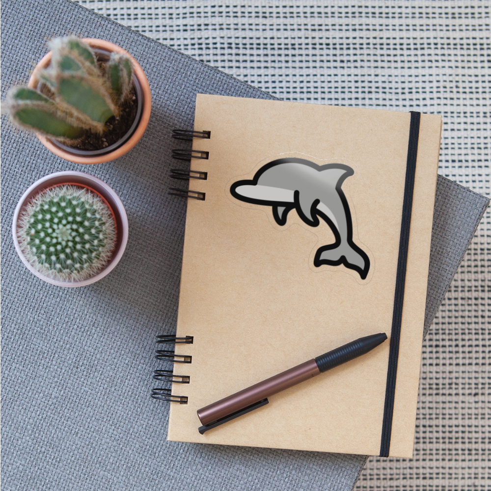 Dolphin Moji Sticker - Emoji.Express - transparent glossy