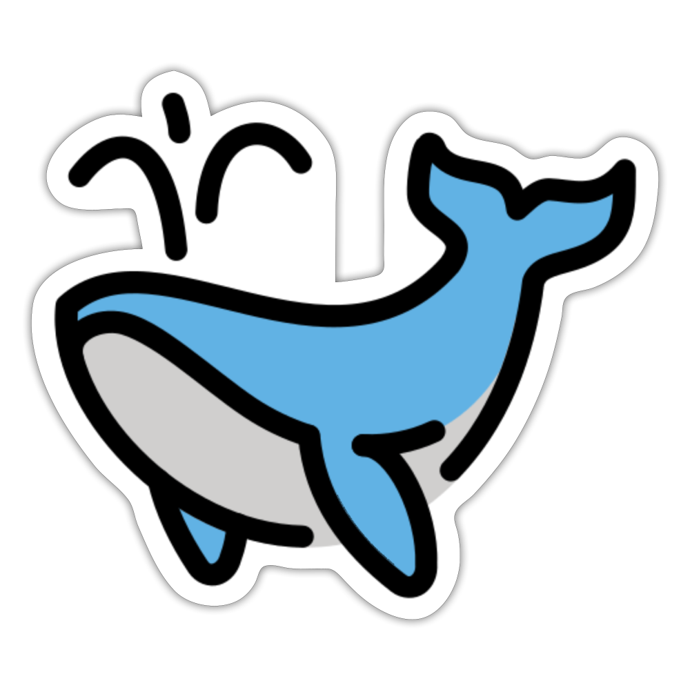 Spouting Whale Moji Sticker - Emoji.Express - white matte