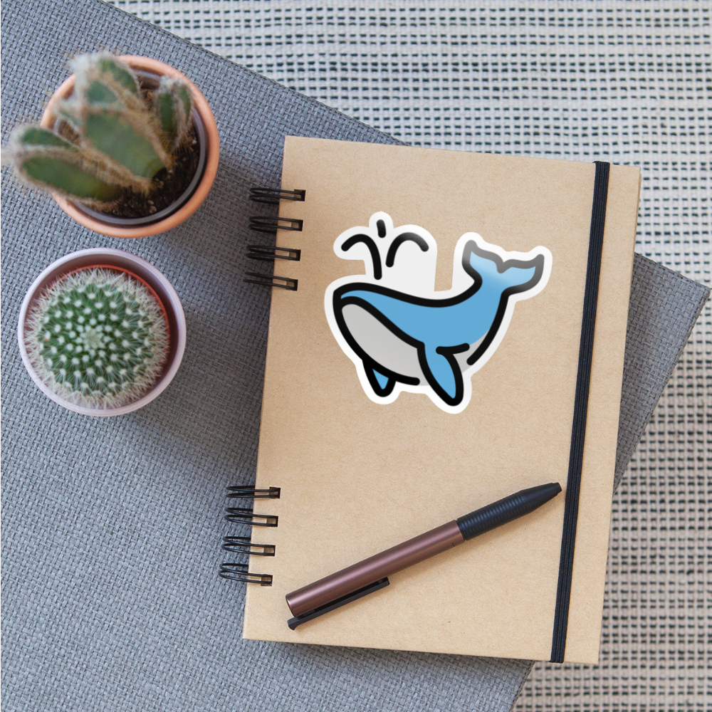 Spouting Whale Moji Sticker - Emoji.Express - white glossy