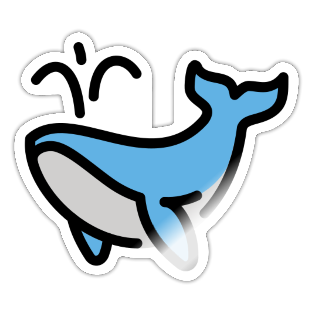 Spouting Whale Moji Sticker - Emoji.Express - white glossy