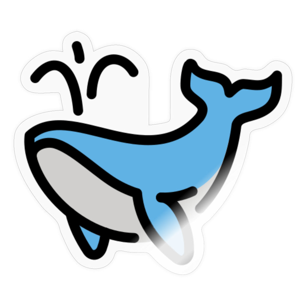 Spouting Whale Moji Sticker - Emoji.Express - transparent glossy