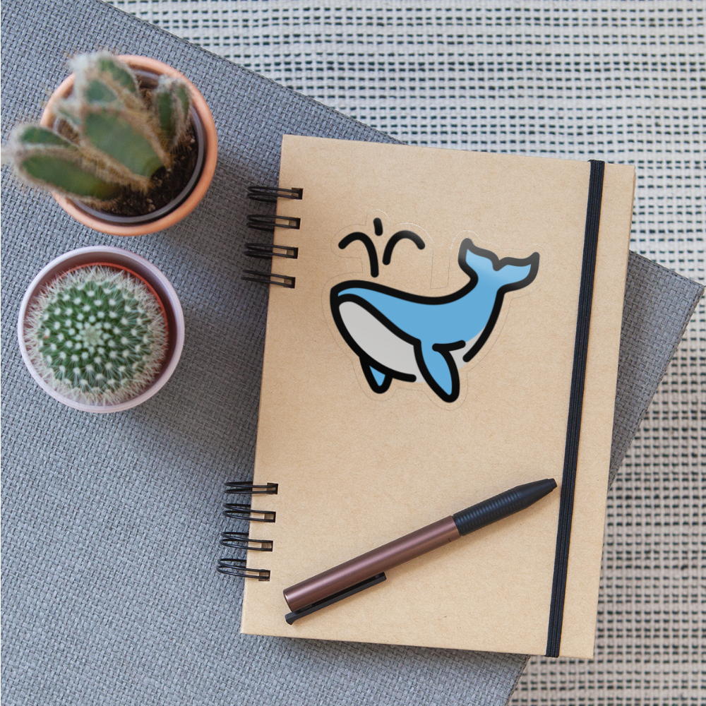 Spouting Whale Moji Sticker - Emoji.Express - transparent glossy