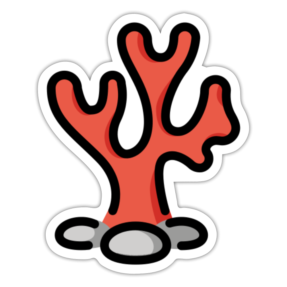 Coral Moji Sticker - Emoji.Express - white matte