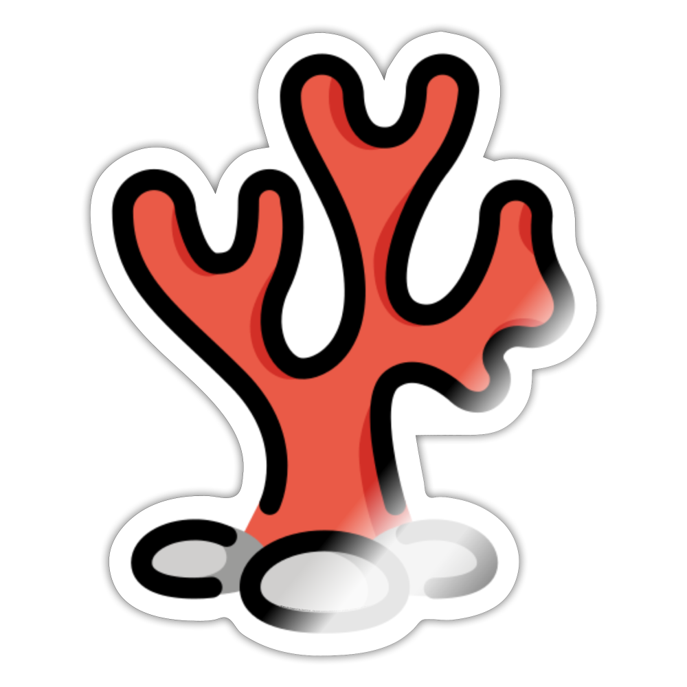 Coral Moji Sticker - Emoji.Express - white glossy