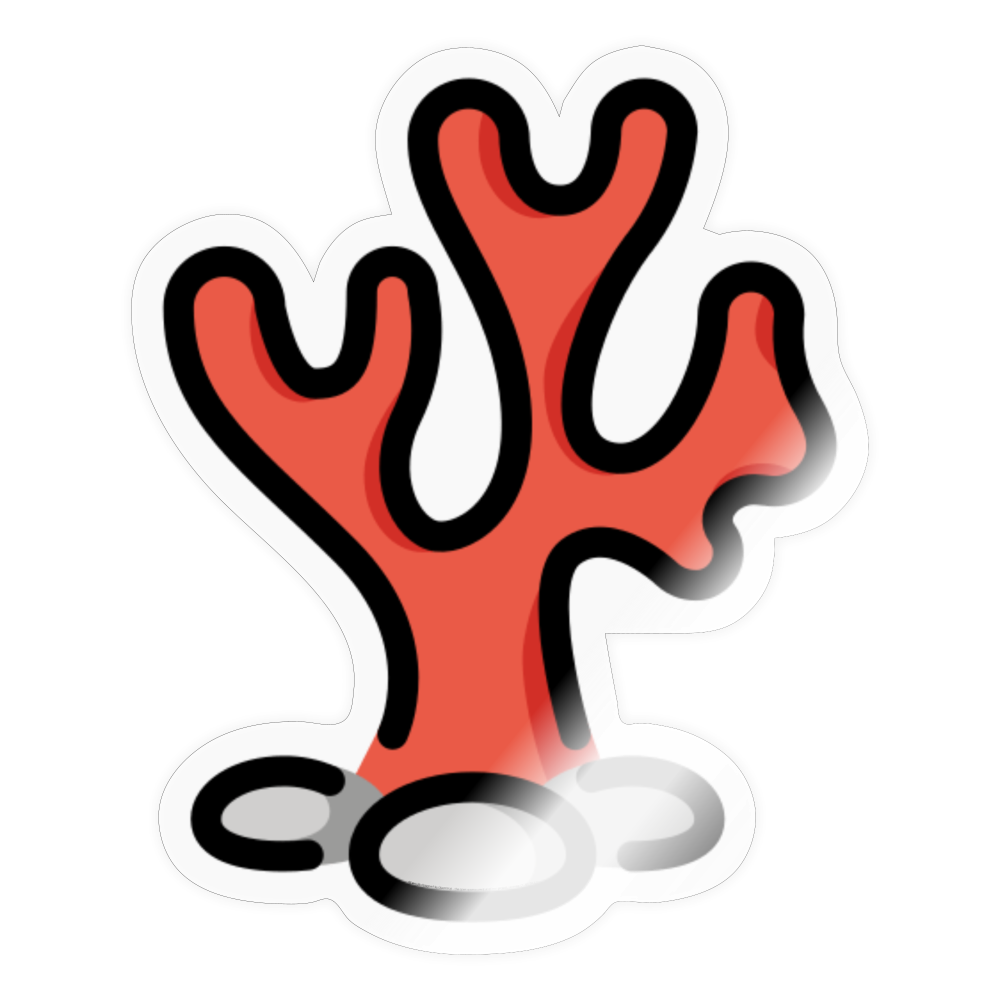 Coral Moji Sticker - Emoji.Express - transparent glossy