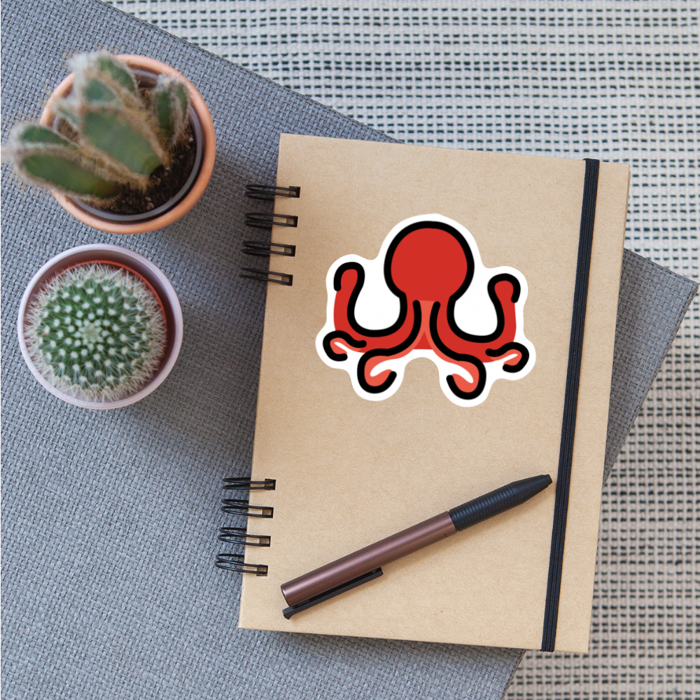 Octopus Moji Sticker - Emoji.Express - white matte