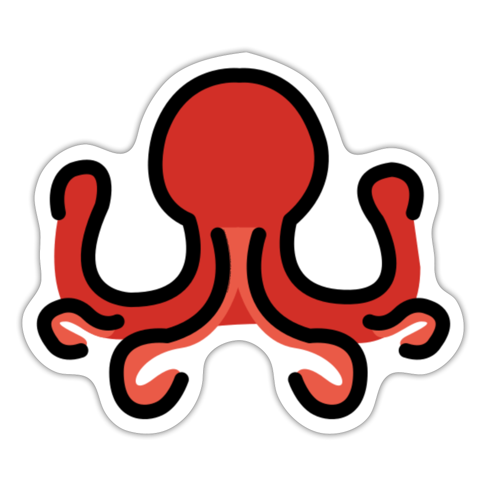 Octopus Moji Sticker - Emoji.Express - white matte