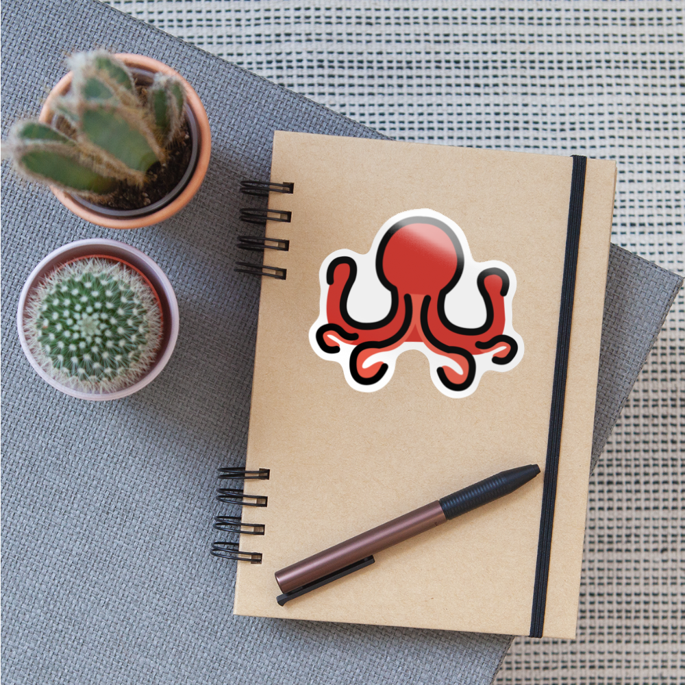 Octopus Moji Sticker - Emoji.Express - white glossy