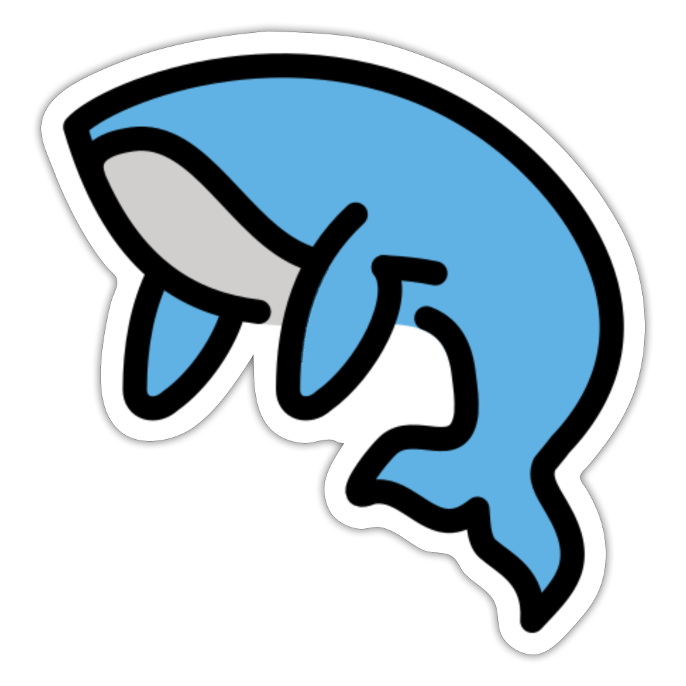 Whale Moji Sticker - Emoji.Express - white matte