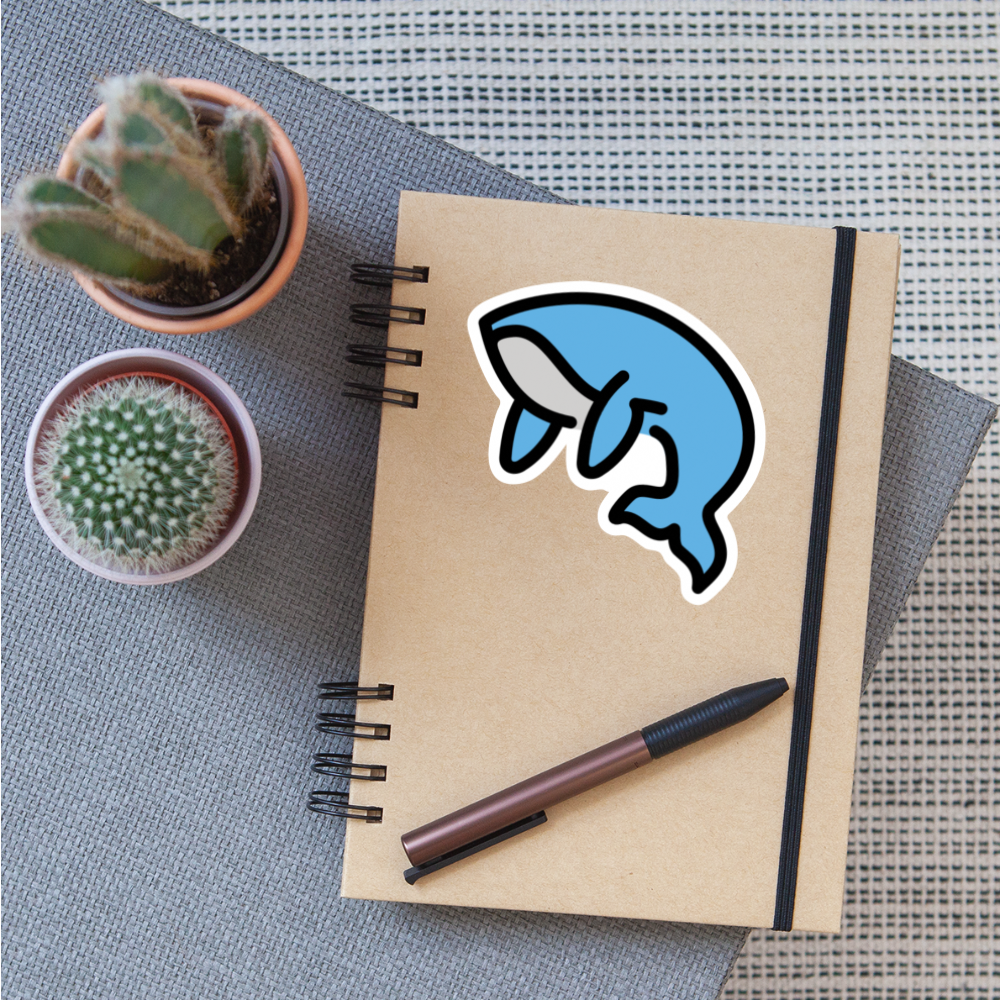 Whale Moji Sticker - Emoji.Express - white matte