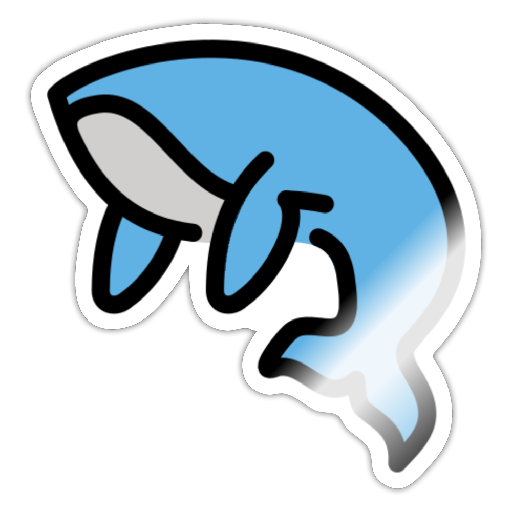 Whale Moji Sticker - Emoji.Express - white glossy