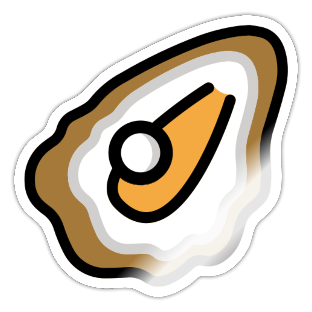 Oyster Moji Sticker - Emoji.Express - white glossy