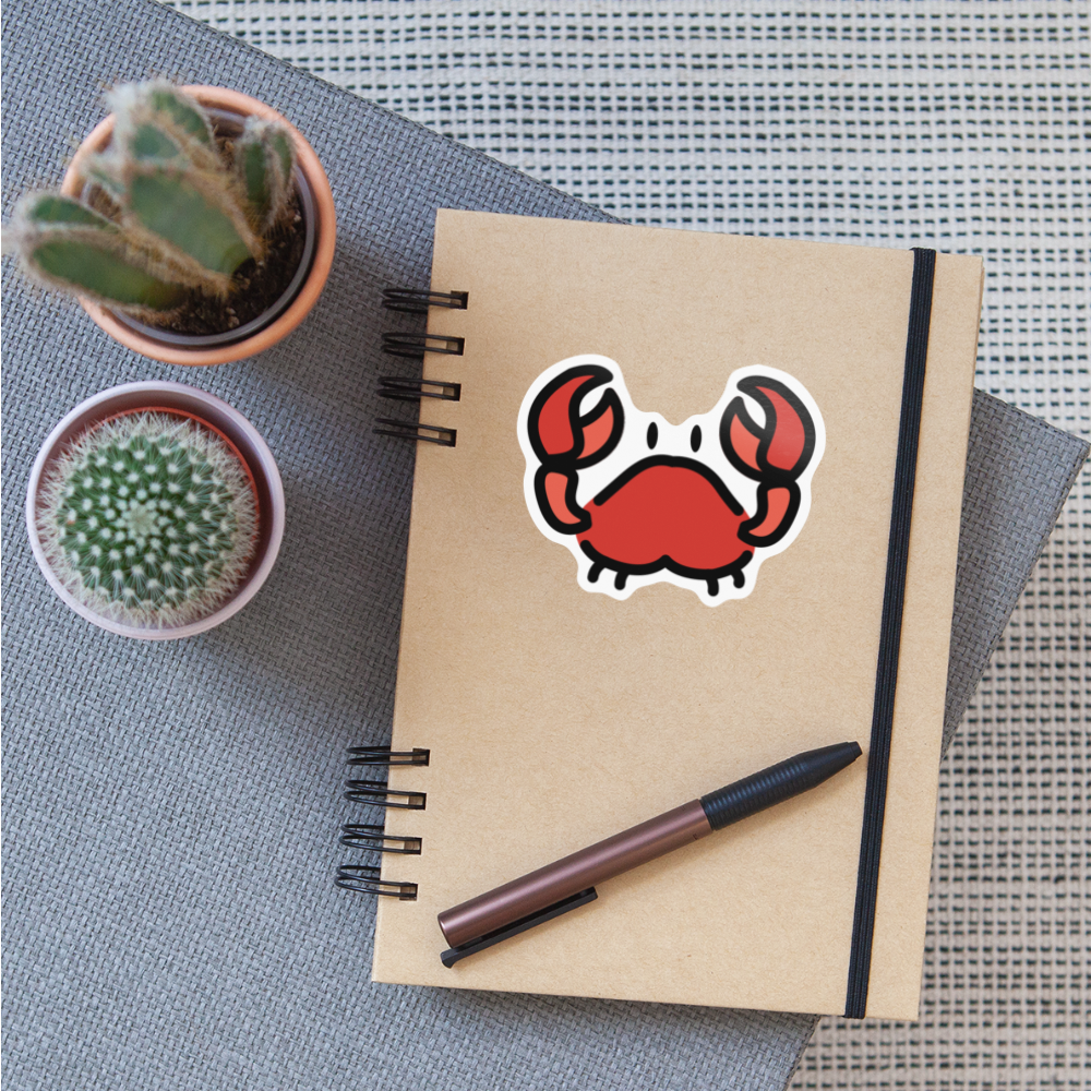 Crab Moji Sticker - Emoji.Express - white glossy