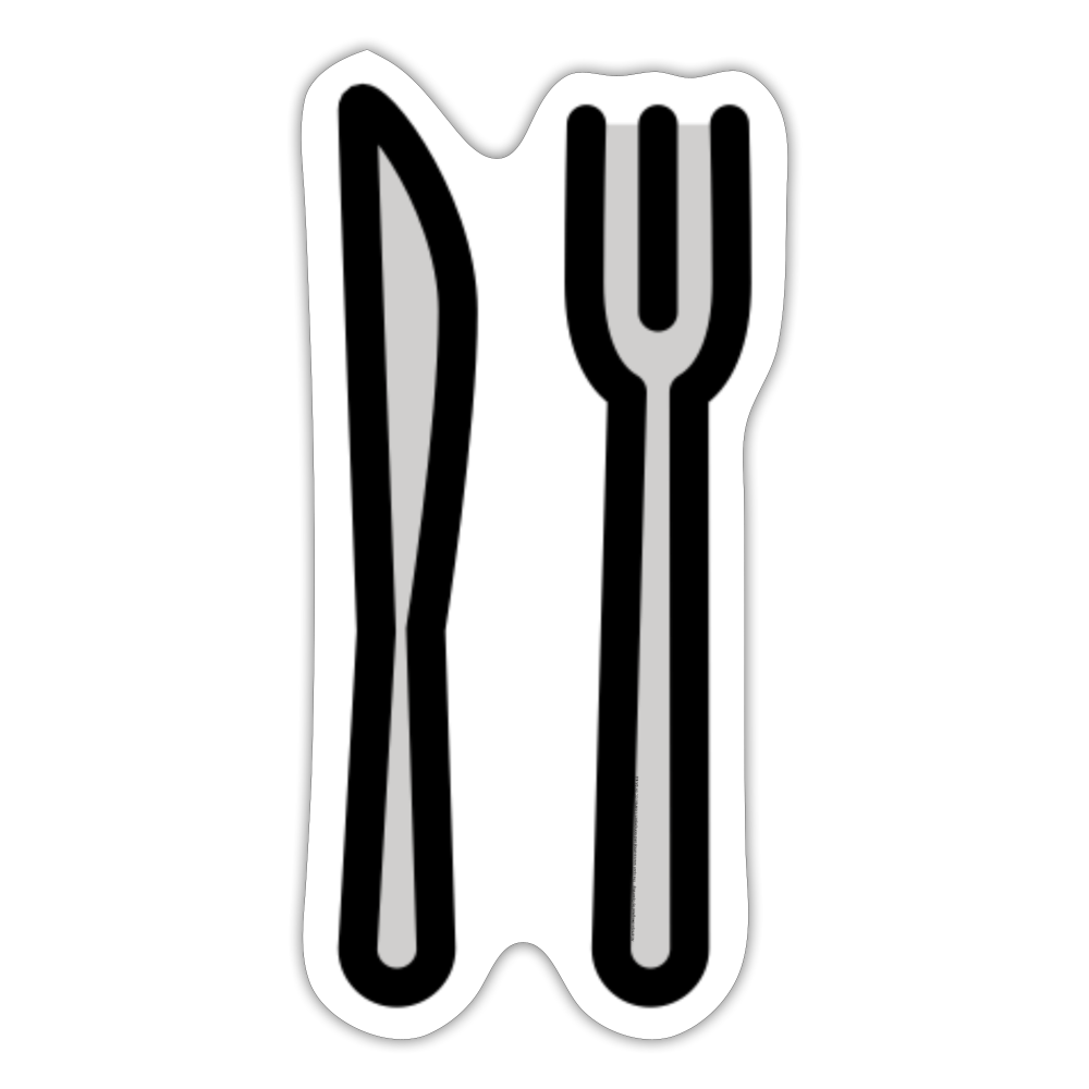 Fork and Knife Moji Sticker - Emoji.Express - white matte