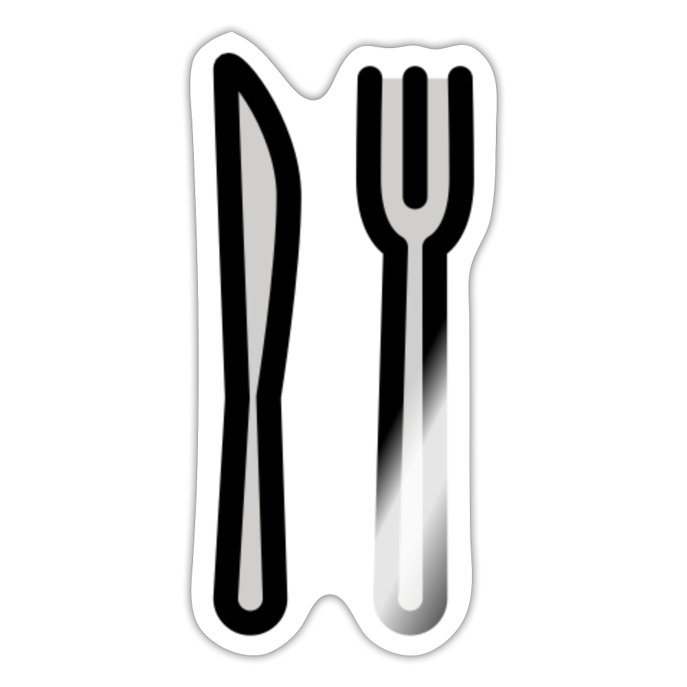 Fork and Knife Moji Sticker - Emoji.Express - white glossy