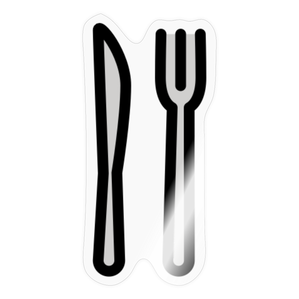 Fork and Knife Moji Sticker - Emoji.Express - transparent glossy