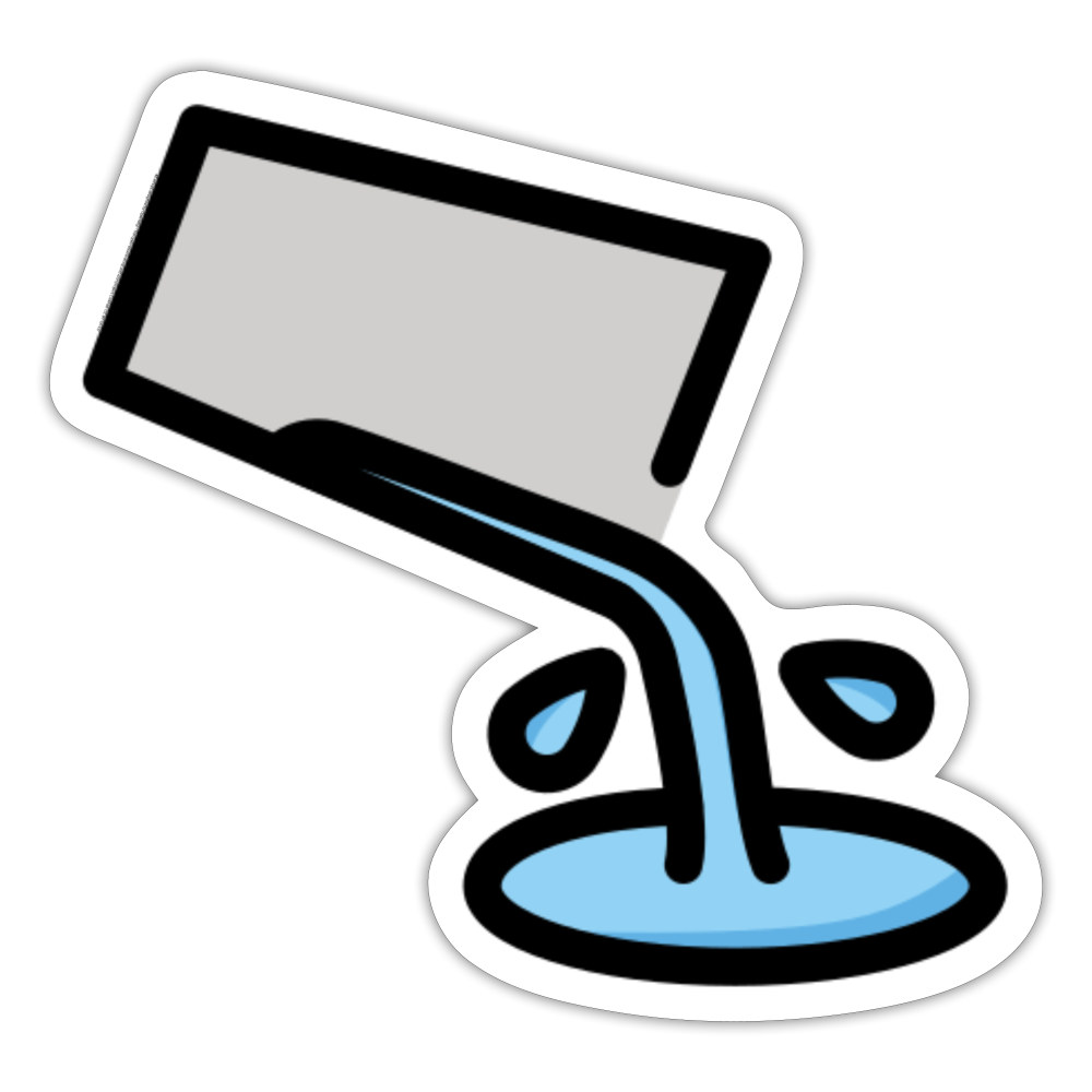 Pouring Liquid Moji Sticker - Emoji.Express - white matte